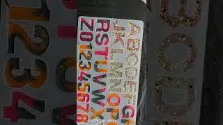 Resin Letter Keychains | Pink, Orange & Black Mica Powder Mix | Glitter Base & Glossy Finish