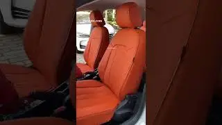 Do you like this orange VW Santana custom seat cover? #ekr #ekrleather #ekrcover #ekrseatcover