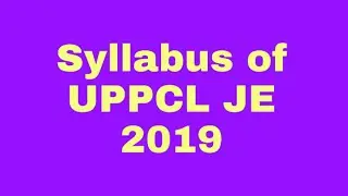 UPPCL JE का Syllabus 2019