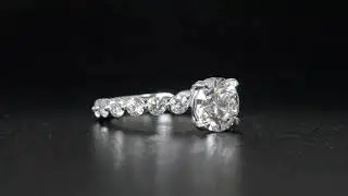Natural Round Cut Single Prong Design Diamond Engagement Ring - GIA Certified