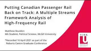 Putting Cdn Pax Rail Back on Track: A Multiple Streams Framework Analysis of High Frequency Rail