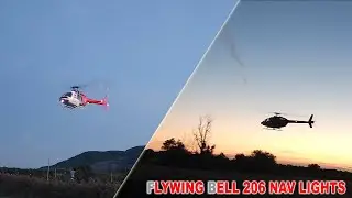Flywing Bell 206 navigation lights test in flight