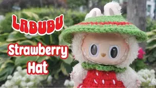 Как связать крючком милую шапочку-клубничку для Лабубу