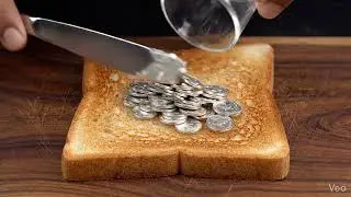 Silver Coin Spread on Bread #asmr #ai #aivideo #shorts