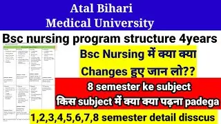 Atal Bihari medical University Bsc nursing program structure 8 semester Sllybas detail disscus