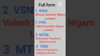 Full form of BSNL # short # gk