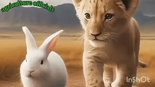 little rabbbit and lion|Lion and rabbit story|#lion#rabbit#rabbits#rabbitrescue|Agriculture official