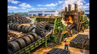 Factory Goteck: Inside the Recycling Factory - How Millions of Old Tires Turn into Rubber Bricks