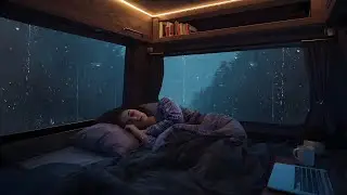 Rain on car windows 🌧️ soft thunder ASMR for deep sleep and insomnia relief