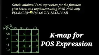 K-Map | 4 Variable K-map for POS expression| NOR-NOR implementation | NAND- NAND implementation