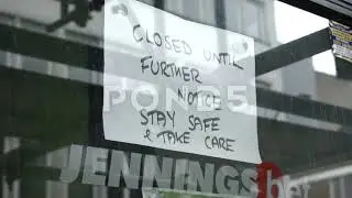 Store Pandemic Closing Sign London England