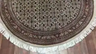 Beige and Pink Fine Herati Round Rug 5'X5' - AT 1003