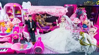 20 Minutes Satisfying With Unboxing Wedding Barbie Family Playset, Cute Doll Toys ASMR Review