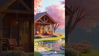 Sakura Haven 🌸 Cozy Spring Rain Cabin (1 Hour) | NOW LIVE #shorts