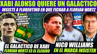 XABI ALONSO quiere su GAL&Aacute;CTICO INSISTE en FLORIAN WIRTZ - NICO WILLIAMS al MADRID &iexcl;MARCA NO PARA!