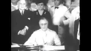 President Franklin D Roosevelt Signs the Social Security Act of 1935
