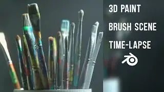 3D Paint Brush Scene time-lapse in BLENDER