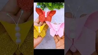 DIY Glitter Foam Butterflies 🦋 Easy Craft Idea for Home Decoration #handmade #butterfly #shorts