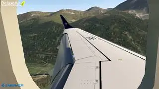 DeluxeAir ✈ Embraer 195 landing SMV/LSZS Airport Samedan Switzerland ☀ 9am [X-Plane 11] cabin view