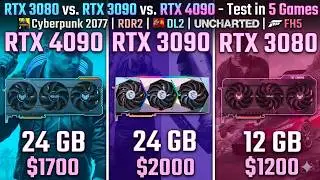 RTX 4090 vs RTX 3090 vs RTX 3080 - Test in 5 Games / Gameplay