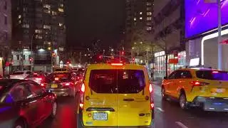Manhattan at night: Columbus Avenue, Hudson Yards, Williamsburg Bridge