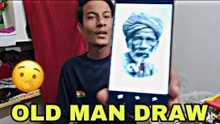 Draw old man || charcoal pencil use ☺️. #vlog #artist 