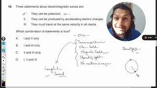 Three statements about electromagnetic waves are: They can be polarized.