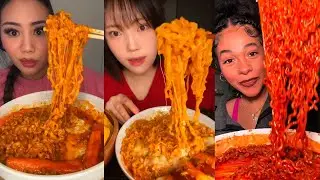 TIKTOK Mukbang Compilation | Buldak, Wingstop, Chipotle, McDonald's, In-N-Out & More!