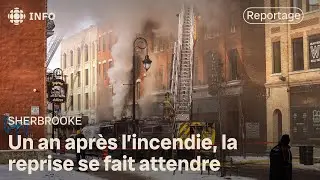 Lente reconstruction apr&egrave;s l'incendie du centre-ville de Sherbrooke