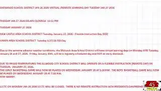 NCTV45 SCHOOL CLOSINGS AND DELAYS AS OF 12:51 PM MONDAY JAN 26 2026