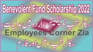 Benevolent Fund Scholarship 2022 | BF Scholarship Notification, Forms, Instructions in Urdu | ECZ |