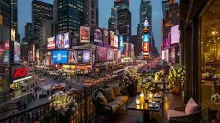 New York Balcony Evening Jazz ☕ Warm Caf&eacute; Ambience & Smooth Jazz Instrumental Music for Work, Focus