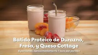 Batido proteico de durazno, fresa y queso cottage