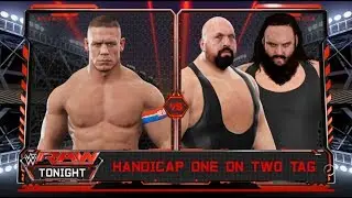 WWE 2K17 -John Cena vs. Big Show  & Braun Strowman -Handicap Match-RAW 2017 (PS4)