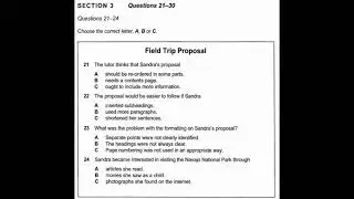 Cambridge 8 - Test 1 - Section 3 - Field Trip Proposal
