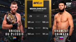 🔴 UFC 319: Дрикус Дю Плесси vs Хамзата Чимаева | Полный бой и лучшие моменты | Средний вес