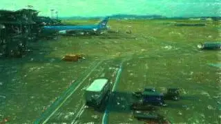 Snap Art crayon effect applied to video - Incheon Airport