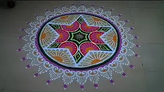 margazhi rangoli/ star colour kolam @sulosart #margazhikolam
