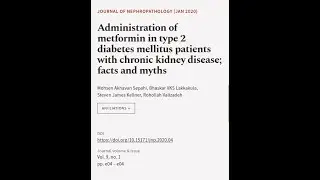 Administration of metformin in type 2 diabetes mellitus patients with chronic kidney ... | RTCL.TV