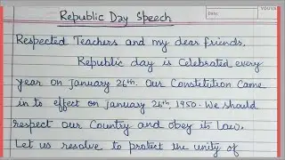 Republic Day Speech  in English 2026 || 26 January Speech