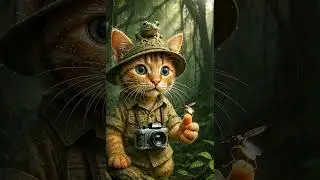 Kitten cat in tropical rainforest 🌴 #catshorts #cat #shorts #rainforest rest