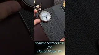 Textile Tech Genuine Leather Case with Smart Window for Honor Magic V5 Foldable Phone
