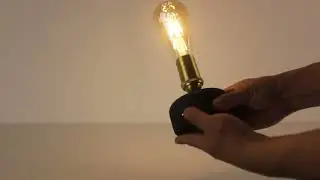 Cordless Table Lamp with Edison Bulb, Resin Sandstone Materi