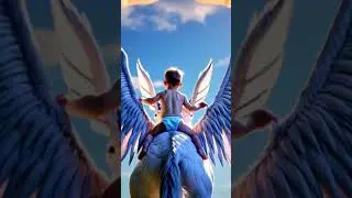 MY BABY RIDING ON A UNICORNS BACK #ai #art #unicorn #babyboy #bluesky #cute #graphicdesign #veo3