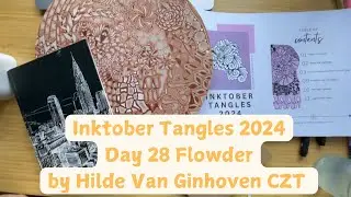 Inktober Tangles 2024 Day 28 Flowder by Hilde Van Ginhoven CZT