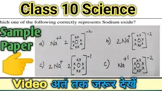 Which one of the following correctly represent sodium oxide Class 10 science Sample paper
