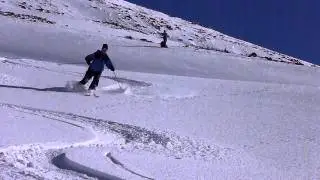 Bucky backcountry skiing on Observation Mountain