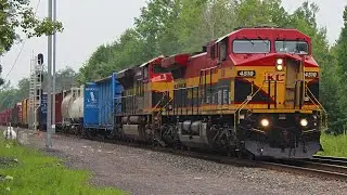 KCS наступает, подразделение CN 100, потрясающие пейзажи: летние поезда на D&H Northend (с Waysid...