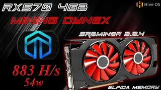 RX570 4GB Mining Dynex 883H/s at Just 54watts | EP-046