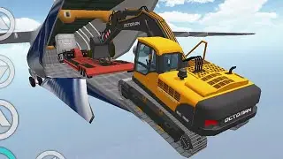 Challenge! Hanging on to an airplane with a forklift arm